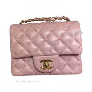 Chanel Mini Flap Bag Light Pink Lambskin With Gold HW