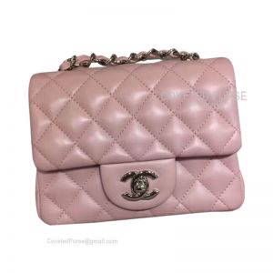 Chanel Mini Flap Bag Light Pink Lambskin With Silver HW