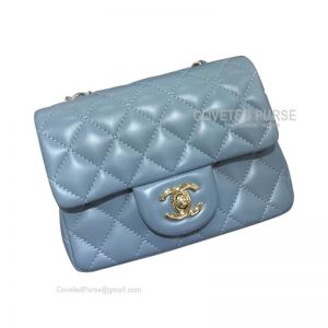 Chanel Mini Flap Bag Haze Blue Lambskin With Gold HW