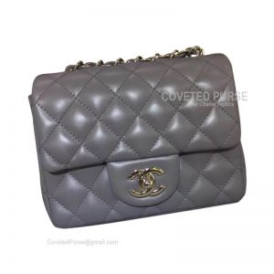 Chanel Mini Flap Bag Dark Gray Lambskin With Silver HW