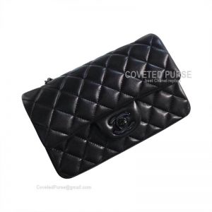 Chanel So Black Mini Flap Bag Rectangular Lambskin With Black HW