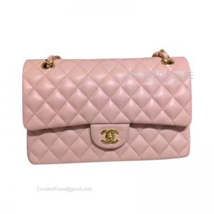 Chanel Medium Flap Bag Light Pink Lambskin With Gold HW
