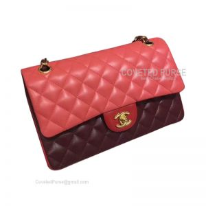 Chanel Medium Flap Bag Double Red Lambskin With Gold HW