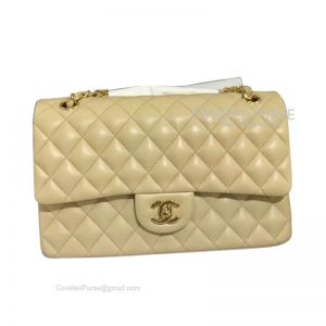 Chanel Medium Flap Bag Apricot Lambskin With Gold HW