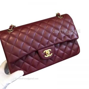 Chanel Medium Flap Bag Bordeaux Lambskin With Gold HW