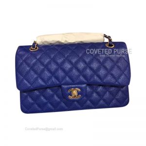 Chanel Medium Flap Bag Electric Blue Caviar With Gold HW