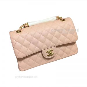 Chanel Medium Flap Bag Light Pink Caviar With Gold HW