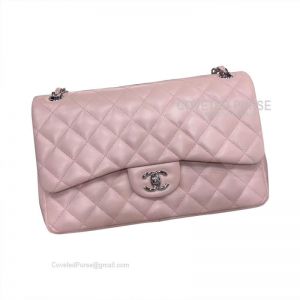 Chanel Jumbo Flap Bag Light Pink Lambskin With Silver HW