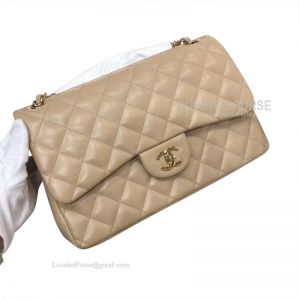 Chanel Jumbo Flap Bag Apricot Lambskin With Gold HW