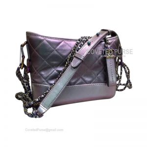Chanel Gabrielle Hobo Bag Goatskin Iridescent Violet