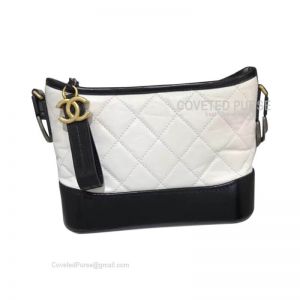 Chanel Gabrielle Hobo Bag Crumpled Calfskin White