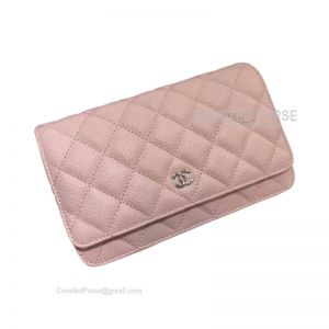 Chanel Flap WOC Caviar With Silver HW Light Pink