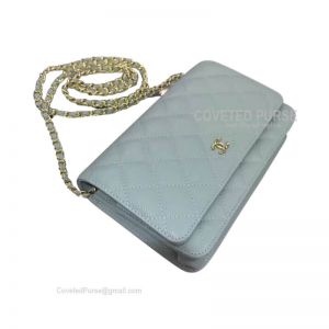 Chanel Flap WOC Caviar With Gold HW Light Blue