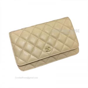 Chanel Flap WOC Caviar With Gold HW Apricot