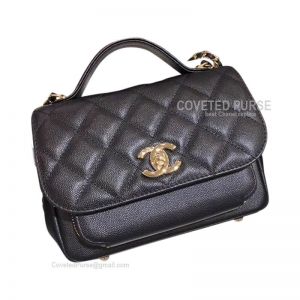 Chanel Messenger Flap Bag Small In Black Caviar With Shiny Gold HW