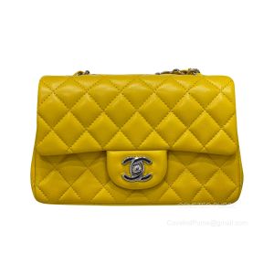 Chanel Mini Rectangular Flap Bag Mango Yellow Lambskin with SHW