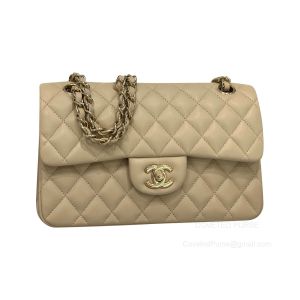 Chanel Small apricot Lambskin Flap Bag with GHW
