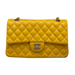 Chanel Medium Mango yellow Lambskin Flap Bag with SHW