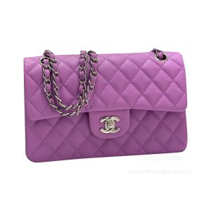 Chanel Small Purple Caviar Flap Bag with SHW