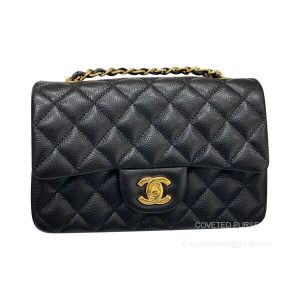 Chanel Mini Flap Bag Rectangular black Caviar with GHW