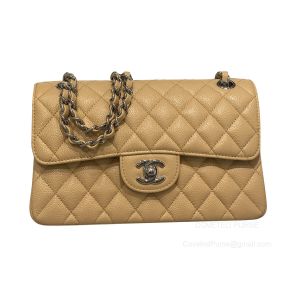 Chanel Small Apricot Caviar Flap Bag with SHW