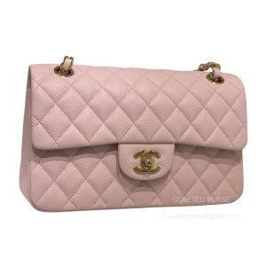 Chanel Small Light Pink Caviar Flap Bag with GHW