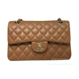Chanel Small Caramel Lambskin Flap Handbag with GHW
