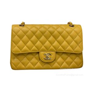Chanel Medium mango yellow Caviar Flap Handbag with GHW