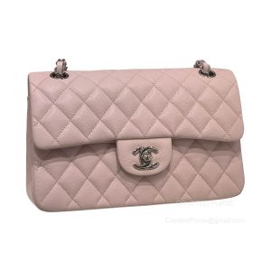 Chanel Small Light Pink Caviar Flap Handbag with SHW