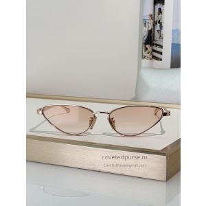 Balenciaga BB0586S Oval Metal Sunglasses Pink Gold