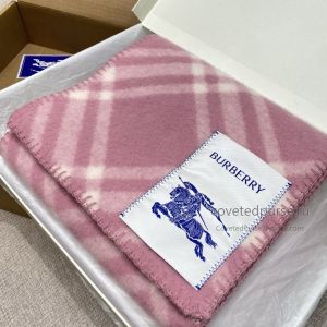 Burberry EKD Check Wool Long Scarf Pink