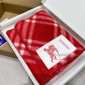 Burberry EKD Check Wool Long Scarf Red