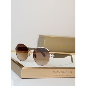 BVLGARI BV40096I Round Sunglasses Brown Gold