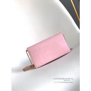 Bvlgari Infinitum Logo Chain Wallet Quartz Pink Calfskin