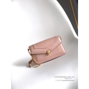 Bvlgari Serpenti Forever Chain Clutch Rose Pink Calfskin