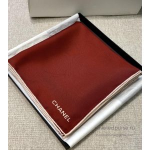 Chanel 26K Color Block Silk Scarf Red Beige Blue