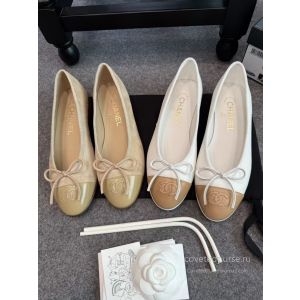 Chanel Ballet Flats Beige with Beige Toe G02819