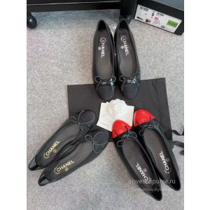 Chanel Ballet Flats Black with Black Toe G02819