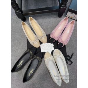 Chanel Ballet Flats White with White Toe G02819