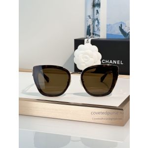 Chanel CH6212 Cat Eye Sunglasses Black Gold