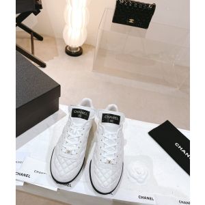 Chanel Coco White Quilted Leather Sneaker