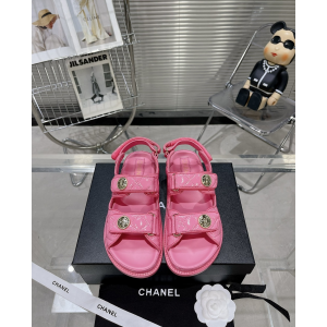 Chanel Dad CC Quilted Leather Sandal Pink