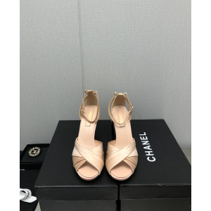 Chanel Pink Satin Heeled Sandal