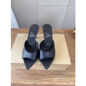 Christian Louboutin Peep Toe Heeled Mules Black