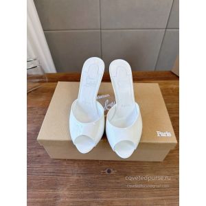 Christian Louboutin Peep Toe Heeled Mules White
