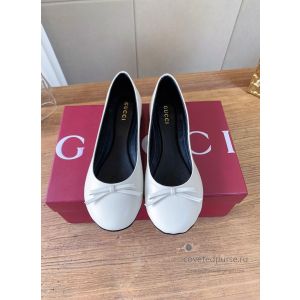 Gucci Bamboo Heel Ballet Flats White