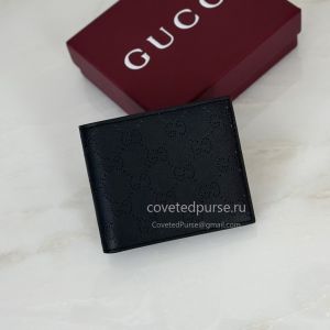 Gucci GG Embossed Leather Bifold Wallet Black