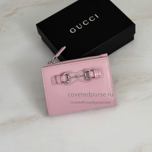 Gucci Horsebit 1955 Compact Bifold Wallet Pink A006YX