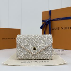Louis Vuitton Beige and Cream Monogram Envelope Compact Wallet M2A152