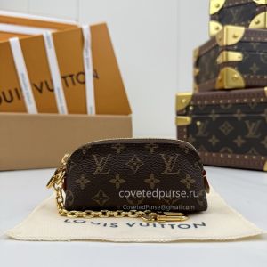 Louis Vuitton Cosmetic Lipstick Pouch Brown Monogram Compact M25694
